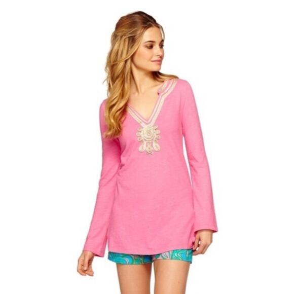 Lilly Pulitzer Tops - Lilly Pulitzer Emerson Tunic Top Hotty Pink Size S